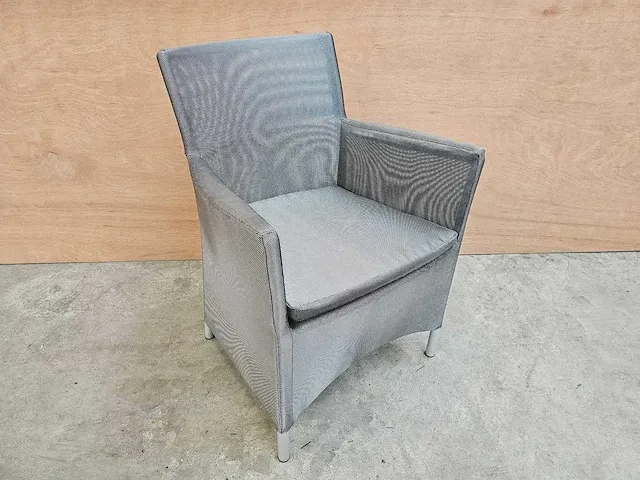 6 x jati-kebon textilene zetel oslo silver grey alu met arm - afbeelding 1 van  4