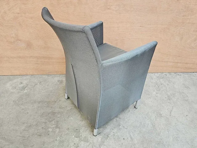 6 x jati-kebon textilene zetel oslo silver grey alu met arm - afbeelding 2 van  4
