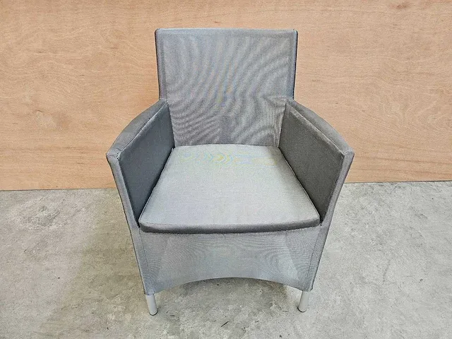 6 x jati-kebon textilene zetel oslo silver grey alu met arm - afbeelding 3 van  4