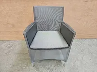 6 x jati-kebon textilene zetel oslo silver grey alu met arm - afbeelding 3 van  4