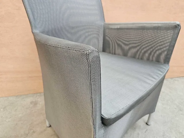 6 x jati-kebon textilene zetel oslo silver grey alu met arm - afbeelding 4 van  4