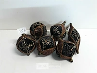 6 x kerstballen stof mix bal-tol-traan 10 cm - afbeelding 1 van  3