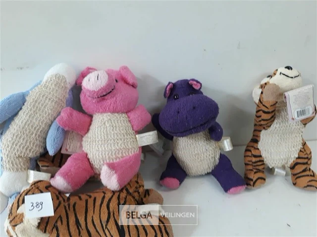 6 x knuffel als badspons mix figuurtjes +/- 20 cm - afbeelding 3 van  3