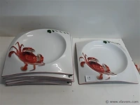 6 x kreeftenbord porselein - afbeelding 1 van  2