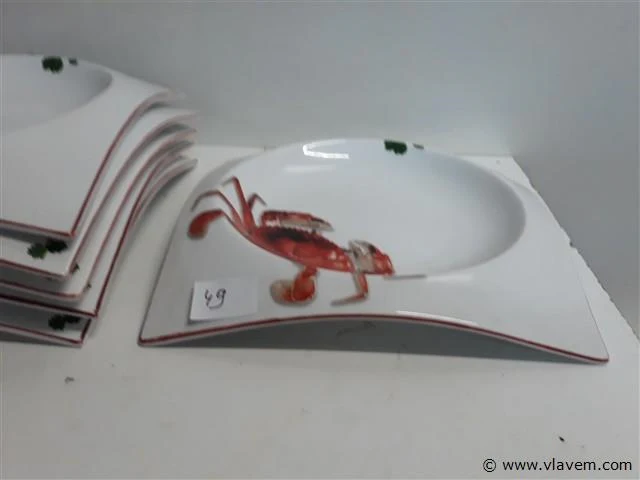 6 x kreeftenbord porselein - afbeelding 2 van  2