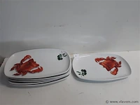 6 x kreeftenbord porselein - afbeelding 1 van  2