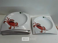 6 x kreeftenbord porselein - afbeelding 1 van  3