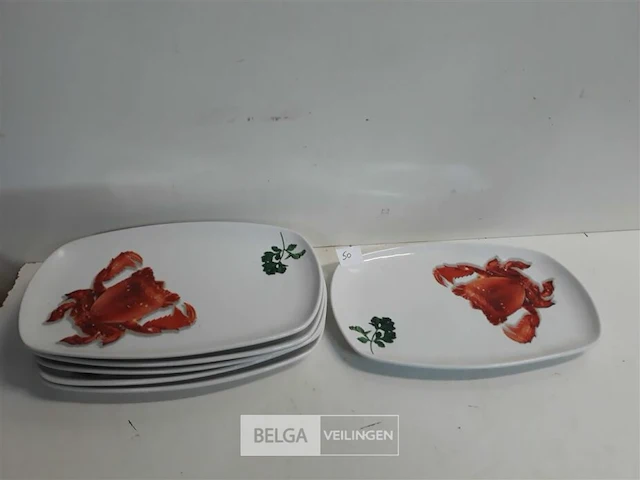 6 x kreeftenbord porselein - afbeelding 2 van  3