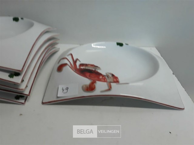 6 x kreeftenbord porselein - afbeelding 3 van  3