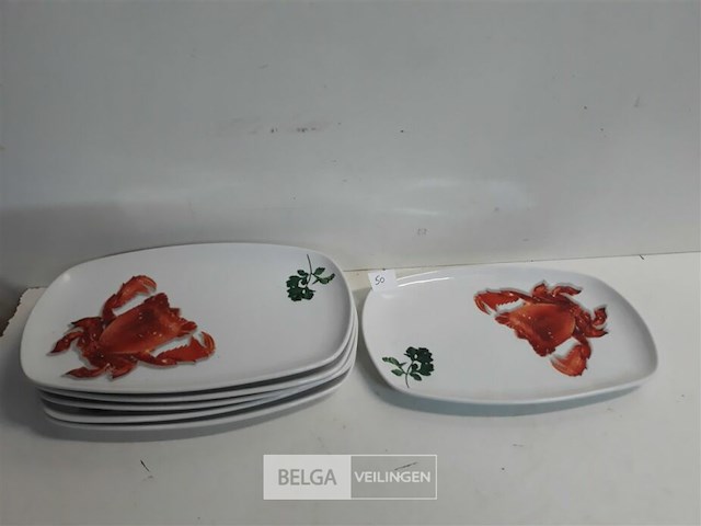6 x kreeftenbord porselein - afbeelding 1 van  3