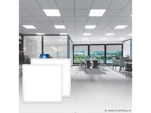 6 x led-paneel 48w – 60x60cm– 6500k koud wit – super eco – 5800 lm - afbeelding 1 van  5