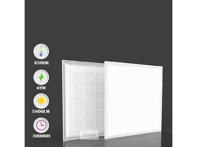 6 x led-paneel 48w – 60x60cm– 6500k koud wit – super eco – 5800 lm - afbeelding 6 van  6
