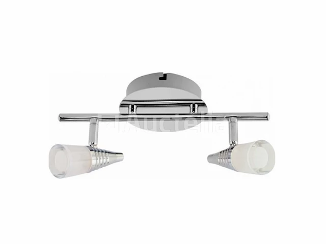 6 x led plafondlamp – 2 spots – di03 – 2 x 5w max – 4000k – neutraal wit – zilver - afbeelding 1 van  4