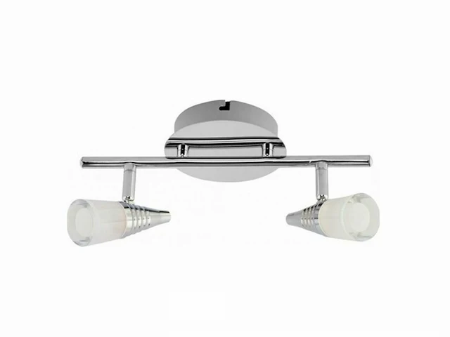 6 x led plafondlamp – 2 spots – di03 – 2 x 5w max – 4000k – neutraal wit – zilver - afbeelding 5 van  5