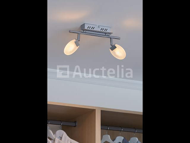 6 x led plafondlamp – 2 spots – hl7162l – 2 x 5w max – 4000k – neutraal wit – zilver - afbeelding 3 van  4