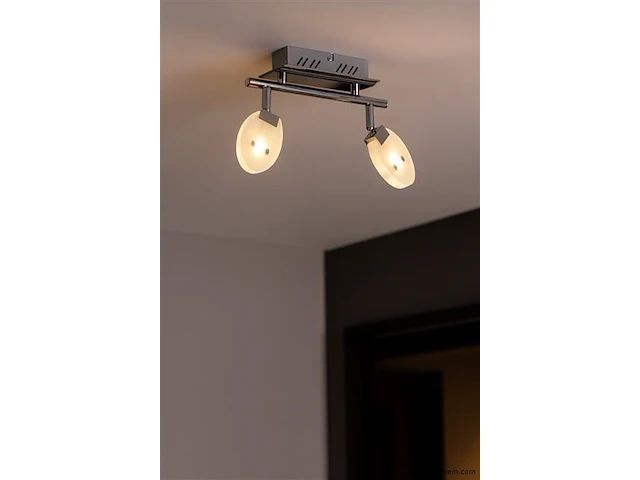 6 x led plafondlamp – 2 spots – hl7162l – 2 x 5w max – 4000k – neutraal wit – zilver - afbeelding 1 van  4
