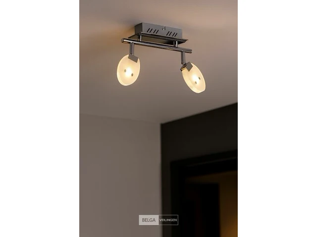 6 x led plafondlamp – 2 spots – hl7162l – 2 x 5w max – 4000k – neutraal wit – zilver - afbeelding 1 van  5