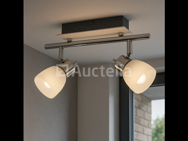 6 x led plafondlamp – 2 spots – hl7192l – 2 x 4w max – 4000k – neutraal wit – zilver - afbeelding 2 van  4