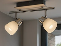 6 x led plafondlamp – 2 spots – hl7192l – 2 x 4w max – 4000k – neutraal wit – zilver - afbeelding 1 van  4