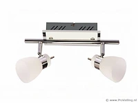 6 x led plafondlamp – 2 spots – hl7192l – 2 x 4w max – 4000k – neutraal wit – zilver - afbeelding 3 van  4