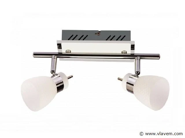 6 x led plafondlamp – 2 spots – hl7192l – 2 x 4w max – 4000k – neutraal wit – zilver - afbeelding 3 van  4