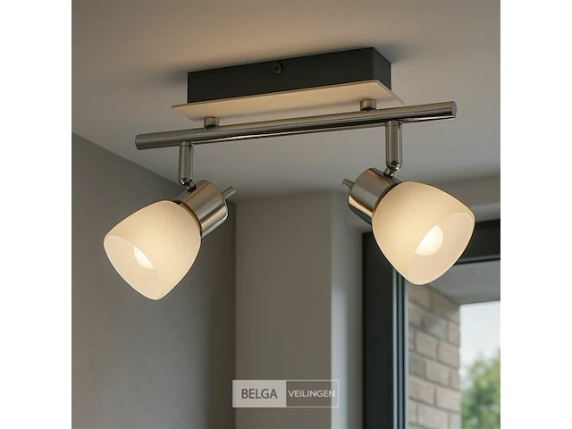 6 x led plafondlamp – 2 spots – hl7192l – 2 x 4w max – 4000k – neutraal wit – zilver - afbeelding 2 van  5