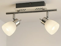 6 x led plafondlamp – 2 spots – hl7192l – 2 x 4w max – 4000k – neutraal wit – zilver - afbeelding 3 van  5
