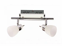 6 x led plafondlamp – 2 spots – hl7192l – 2 x 4w max – 4000k – neutraal wit – zilver - afbeelding 3 van  4