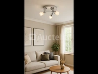 6 x led plafondlamp – 3 spots – di01 – 5w – 4000k – neutraal wit – zilver - afbeelding 1 van  4