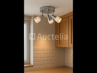 6 x led plafondlamp – 3 spots – di01 – 5w – 4000k – neutraal wit – zilver - afbeelding 3 van  4