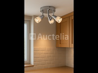 6 x led plafondlamp – 3 spots – di01 – 5w – 4000k – neutraal wit – zilver - afbeelding 3 van  4