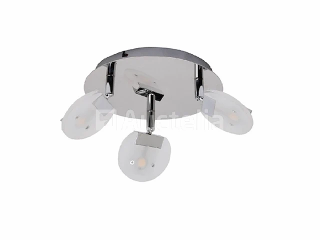 6 x led plafondlamp – 3 spots – hl7160l – max. 3 x 5w – 4000k – neutraal wit – zilver - afbeelding 1 van  4