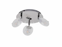 6 x led plafondlamp – 3 spots – hl7160l – max. 3 x 5w – 4000k – neutraal wit – zilver - afbeelding 1 van  4