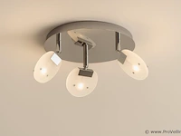 6 x led plafondlamp – 3 spots – hl7160l – max 3 x 5w – 4000k – neutraal wit – zilver - afbeelding 2 van  4