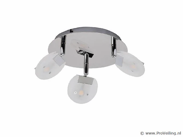 6 x led plafondlamp – 3 spots – hl7160l – max 3 x 5w – 4000k – neutraal wit – zilver - afbeelding 4 van  4