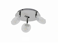 6 x led plafondlamp – 3 spots – hl7160l – max 3 x 5w – 4000k – neutraal wit – zilver - afbeelding 5 van  5