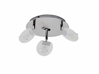 6 x led plafondlamp – 3 spots – hl7160l – max 3 x 5w – 4000k – neutraal wit – zilver - afbeelding 4 van  4