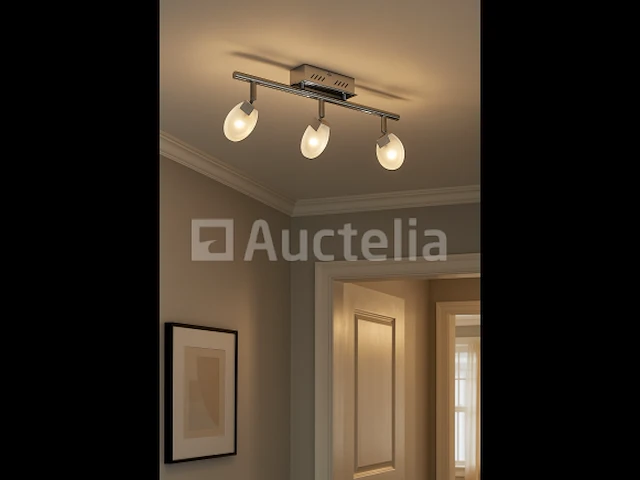 6 x led plafondlamp – 3 spots – hl7163l – 5w – 4000k – neutraal wit – zilver - afbeelding 3 van  4