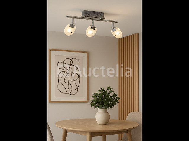 6 x led plafondlamp – 3 spots – hl7163l – 5w – 4000k – neutraal wit – zilver - afbeelding 1 van  4