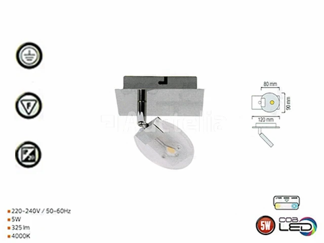 6 x led plafondspot – hl7161l – 5w – 4000k – neutraal wit – zilver - afbeelding 4 van  4