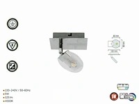 6 x led plafondspot – hl7161l – 5w – 4000k – neutraal wit – zilver - afbeelding 4 van  5