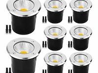 6 x led ronde grondspot7w – 600 lm – ip65 waterdicht – ø80 mm – rvs – buiten (sgd-2803) - afbeelding 1 van  5