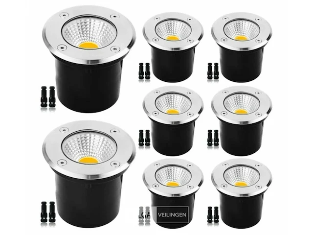 6 x led ronde grondspot7w – 600 lm – ip65 waterdicht – ø80 mm – rvs – buiten (sgd-2803) - afbeelding 1 van  6