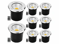 6 x led ronde grondspot7w – 600 lm – ip65 waterdicht – ø80 mm – rvs – buiten (sgd-2803) - afbeelding 1 van  5