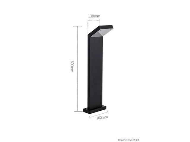 6 x led tuinlamp 10w – 60 cm – 3500k warm wit – 1000 lm – ip54 waterdicht – zwart (sla-64) - afbeelding 2 van  4