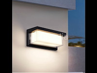 6 x led wandlamp 12w – 3500k neutraal wit – zwart – ip54 (saw-02) - afbeelding 4 van  4