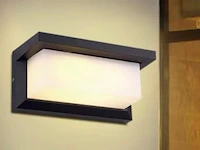 6 x led wandlamp 12w – 3500k neutraal wit – zwart – ip54 (saw-02) - afbeelding 3 van  4