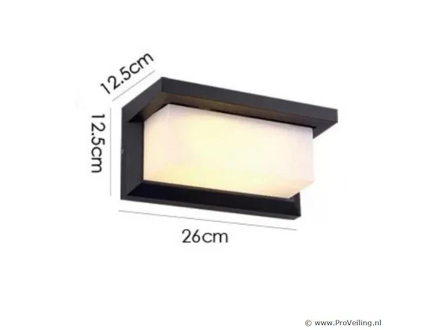 6 x led wandlamp 12w – 3500k neutraal wit – zwart – ip54 (saw-02) - afbeelding 4 van  4
