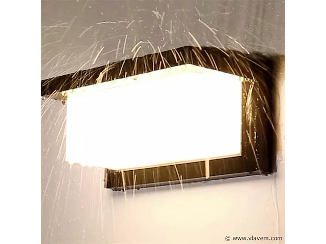 6 x led wandlamp 12w – 3500k neutraal wit – zwart – ip54 (saw-02) - afbeelding 1 van  4