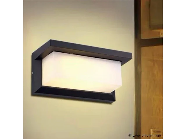 6 x led wandlamp 12w – 3500k neutraal wit – zwart – ip54 (saw-02) - afbeelding 3 van  4